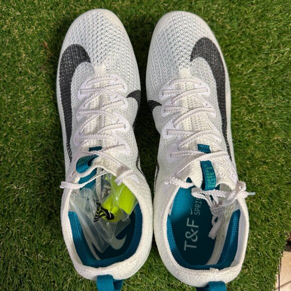 Nike Zoom Superfly Elite 2 Flyknit White Green Spikes FZ9662-100 Men’s NEW - Picture 8 of 9